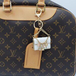 Authentic Louis Vuitton Luggage Nametag with Unbranded Keycharm